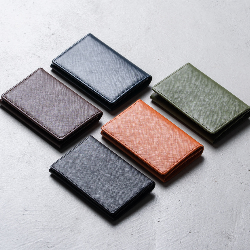 サフィアーノレザー 大容量 スリム名刺入れ