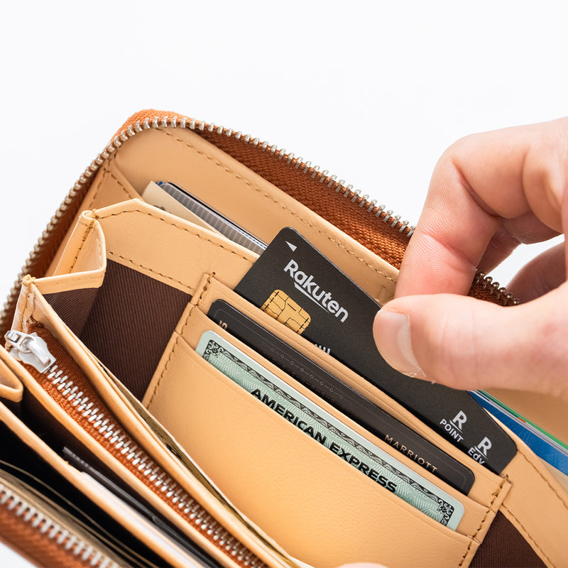 「ゴムが叶える収納革命」RANOVA WORKS（ラノーバ ワークス）ブライドルイタリアンレザー 事業主用 多機能長財布