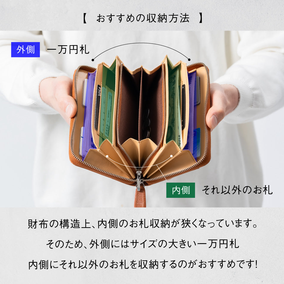 「ゴムが叶える収納革命」RANOVA WORKS（ラノーバ ワークス）ブライドルイタリアンレザー 事業主用 多機能長財布