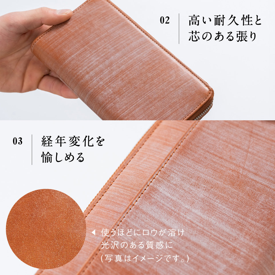 「ゴムが叶える収納革命」RANOVA WORKS（ラノーバ ワークス）ブライドルイタリアンレザー 事業主用 多機能長財布