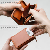 イタリアン/フルグレイン レザー スキミング防止機能付 ラウンドファスナー コインケース
