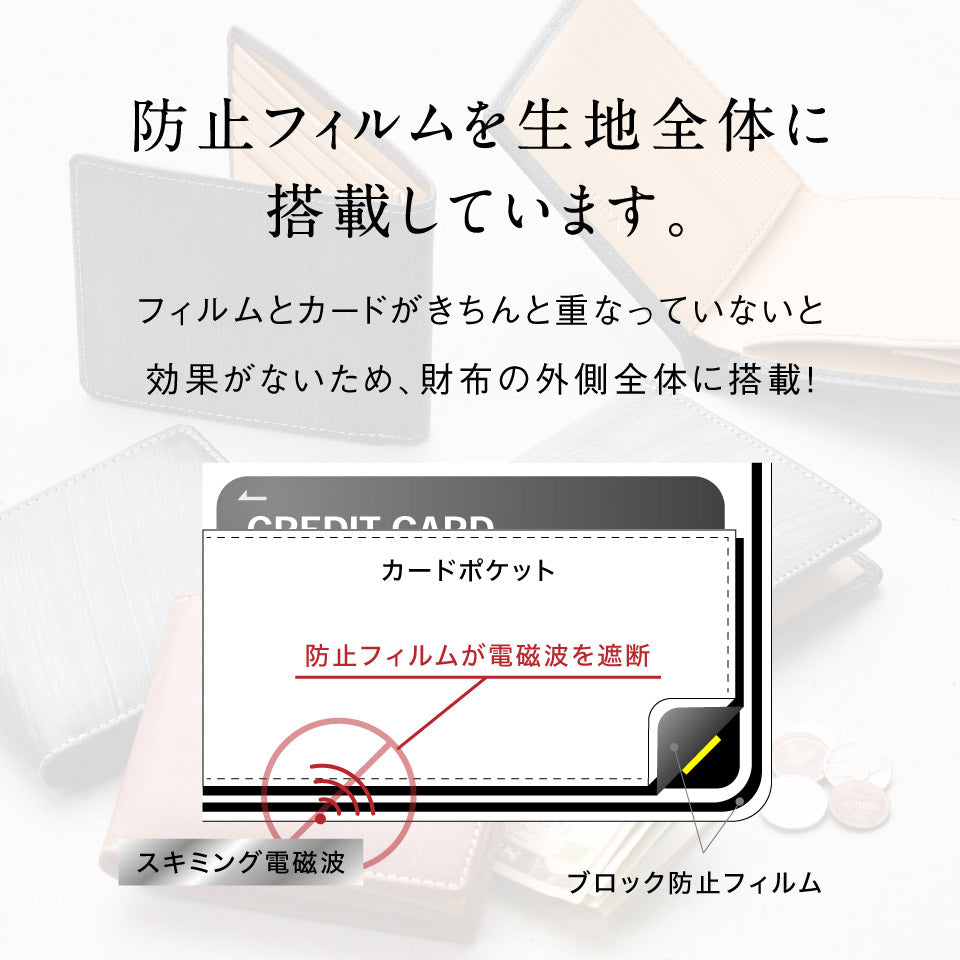 ブライドルイタリアンレザー ボックス型小銭入れ スキミング防止 二つ折り財布