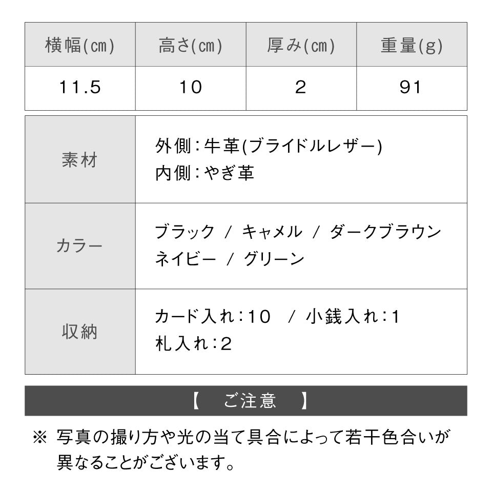 ブライドルイタリアンレザー ボックス型小銭入れ スキミング防止 二つ折り財布