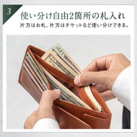 ゴートレザー スキミング防止機能付き 二つ折り財布