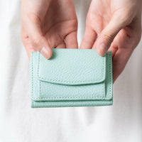 イタリア製シュリンクレザー スキミング防止機能付き ミニ財布 三つ折り財布