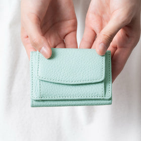 イタリア製シュリンクレザー スキミング防止機能付き ミニ財布 三つ折り財布