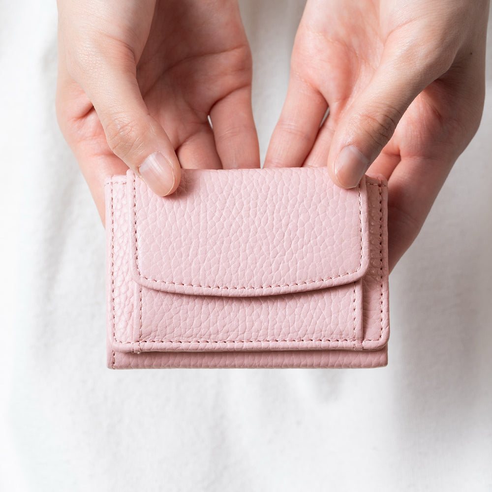 イタリア製シュリンクレザー スキミング防止機能付き ミニ財布 三つ折り財布