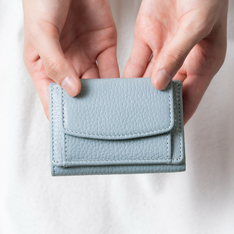 イタリア製シュリンクレザー スキミング防止機能付き ミニ財布 三つ折り財布