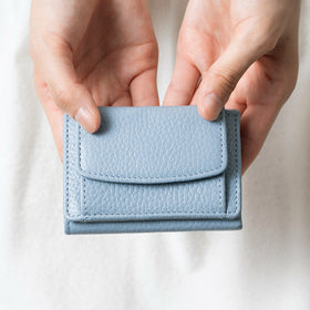 イタリア製シュリンクレザー スキミング防止機能付き ミニ財布 三つ折り財布