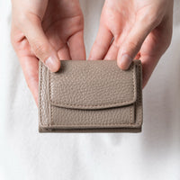 イタリア製シュリンクレザー スキミング防止機能付き ミニ財布 三つ折り財布