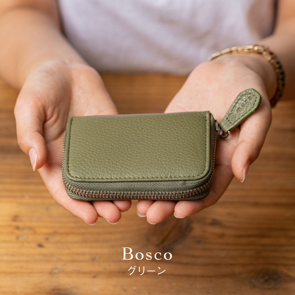 イタリア製シュリンクレザー スキミング防止機能付 じゃばら コンパクト カードケース