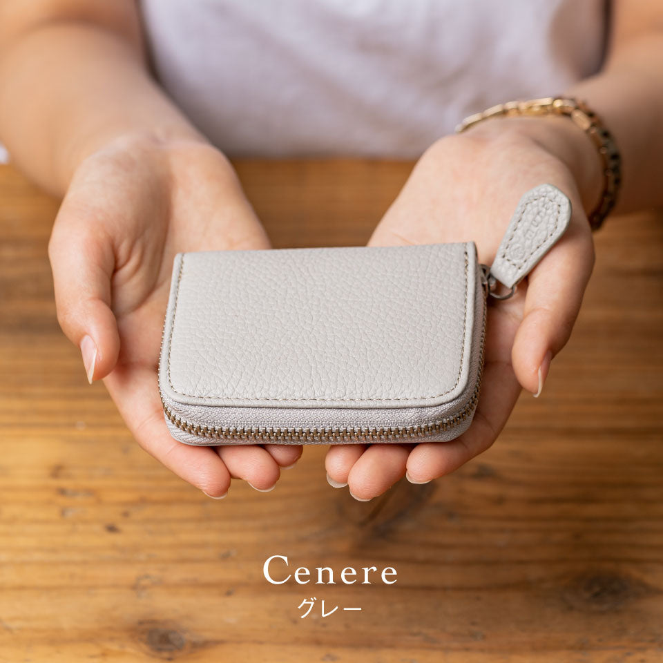 イタリア製シュリンクレザー スキミング防止機能付 じゃばら コンパクト カードケース