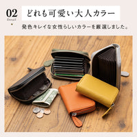 イタリア製シュリンクレザー スキミング防止機能付 じゃばら コンパクト カードケース