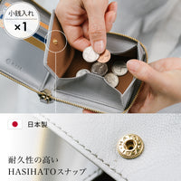 ラウンドファスナー ゴートレザー スキミング防止機能付き スクエア 二つ折り財布