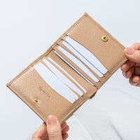 ゴートシュリンクレザー スキミング防止 スナップボタン 二つ折り財布