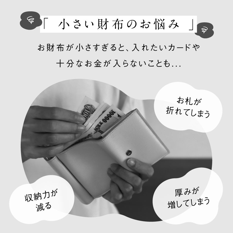 「ゴムが叶える収納革命」RANOVA W（ラノーバ W）イタリアンレザー 薄型ミニ長財