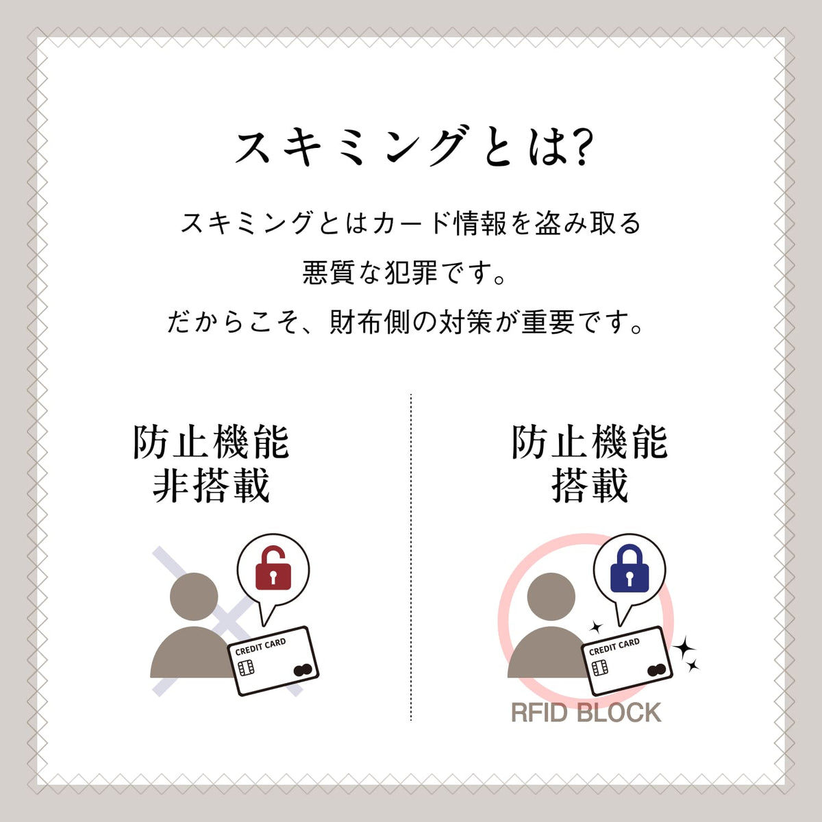 牛革 キルティング スキミング防止コンパクトミニ財布
