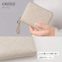 牛革 キルティング スキミング防止コンパクトミニ財布