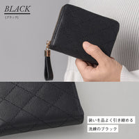 牛革 キルティング スキミング防止コンパクトミニ財布