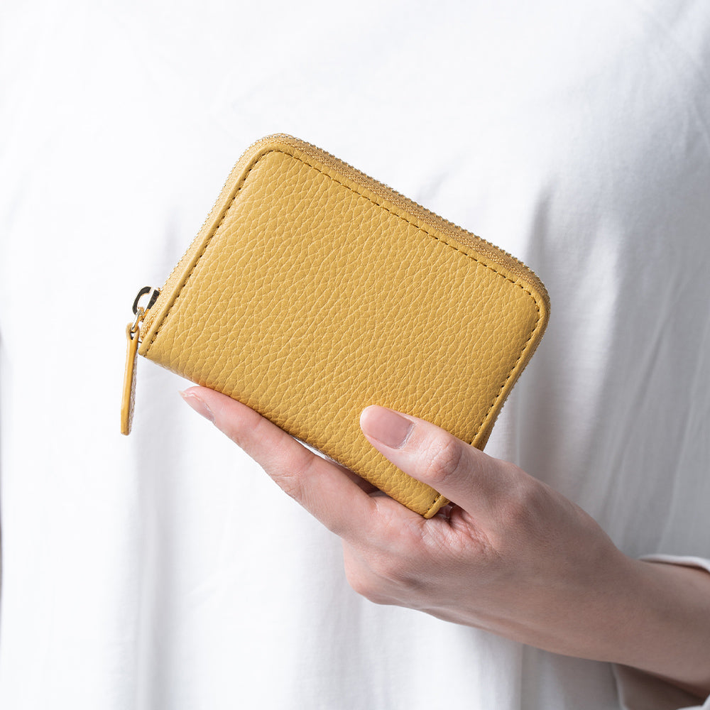 イタリアンレザー スキミング防止 ボックス型小銭入れ コンパクト じゃばら式 ミニ財布