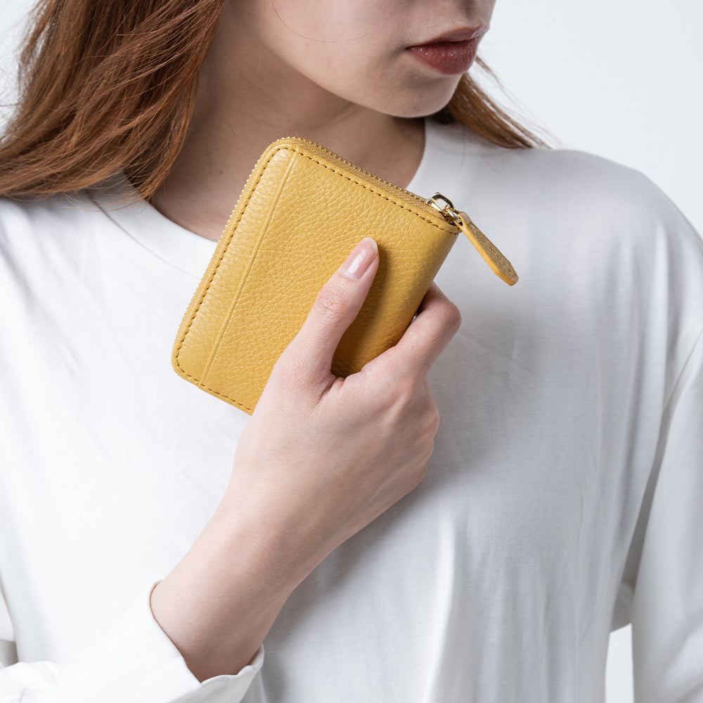 イタリアンレザー スキミング防止 ボックス型小銭入れ コンパクト じゃばら式 ミニ財布