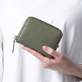 イタリアンレザー スキミング防止 ボックス型小銭入れ コンパクト じゃばら式 ミニ財布