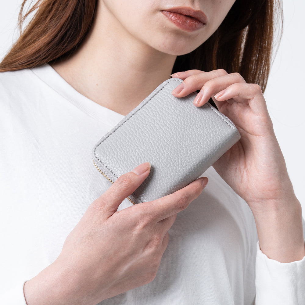 イタリアンレザー スキミング防止 ボックス型小銭入れ コンパクト じゃばら式 ミニ財布