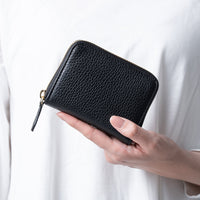 イタリアンレザー スキミング防止 ボックス型小銭入れ コンパクト じゃばら式 ミニ財布