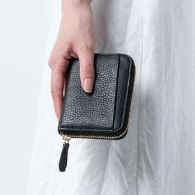 イタリアンレザー スキミング防止 ボックス型小銭入れ コンパクト じゃばら式 ミニ財布