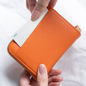 イタリアンレザー スキミング防止 ボックス型小銭入れ コンパクト じゃばら式 ミニ財布