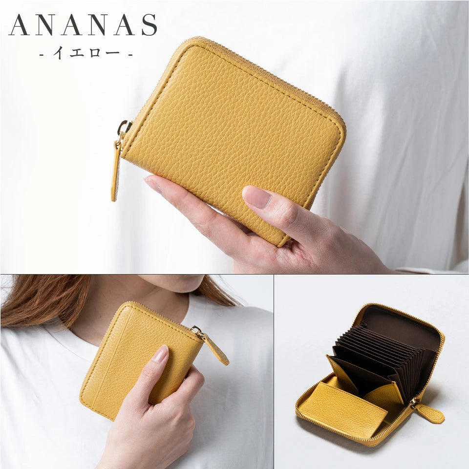 イタリアンレザー スキミング防止 ボックス型小銭入れ コンパクト じゃばら式 ミニ財布