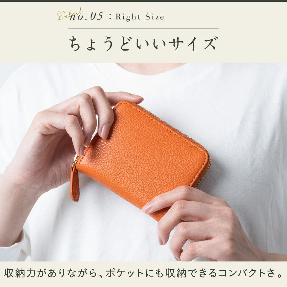 イタリアンレザー スキミング防止 ボックス型小銭入れ コンパクト じゃばら式 ミニ財布
