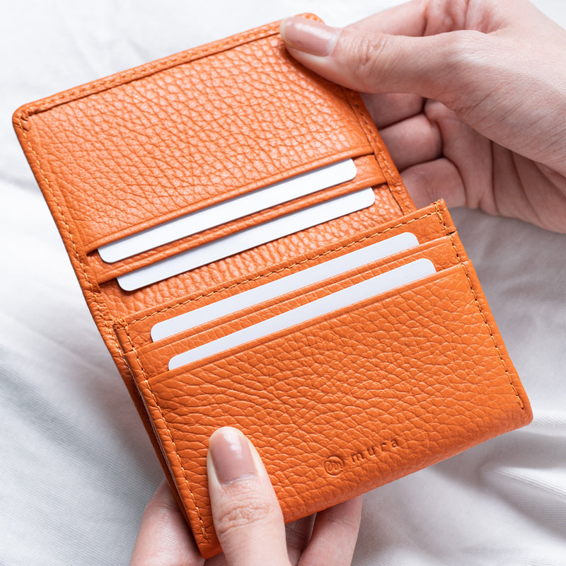 イタリアン/フルグレイン シュリンク レザー 大容量 名刺入れ