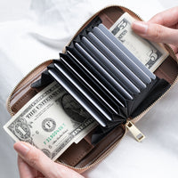 リサイクルPUレザー じゃばら式 スキミング防止 小銭入れ付き コンパクト カードケース