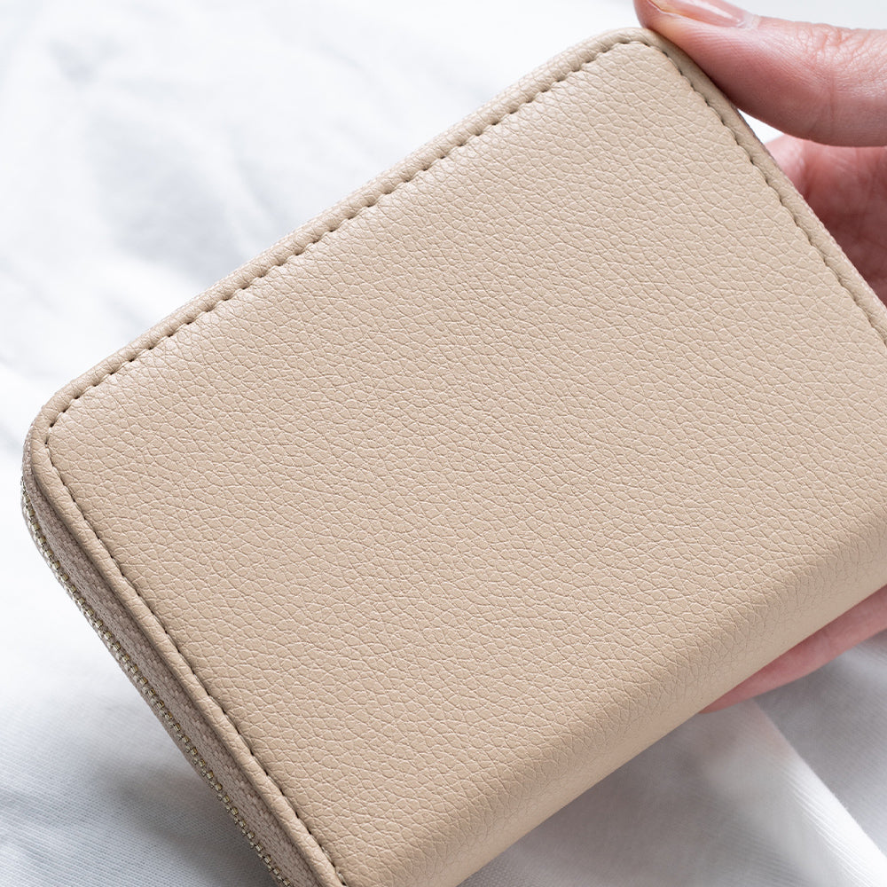 リサイクルPUレザー じゃばら式 スキミング防止 小銭入れ付き コンパクト カードケース