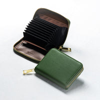 リサイクルPUレザー じゃばら式 スキミング防止 小銭入れ付き コンパクト カードケース