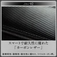 ラウンドファスナー コードバン調/カーボン レザー 長財布