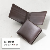 本革 ゴートレザー 小銭入れなし スリム 二つ折り財布