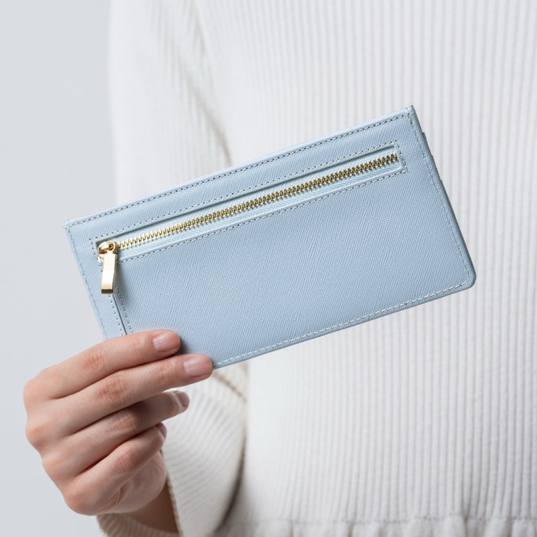 本革 サフィアーノレザー スキミング防止機能付き 薄型 長財布