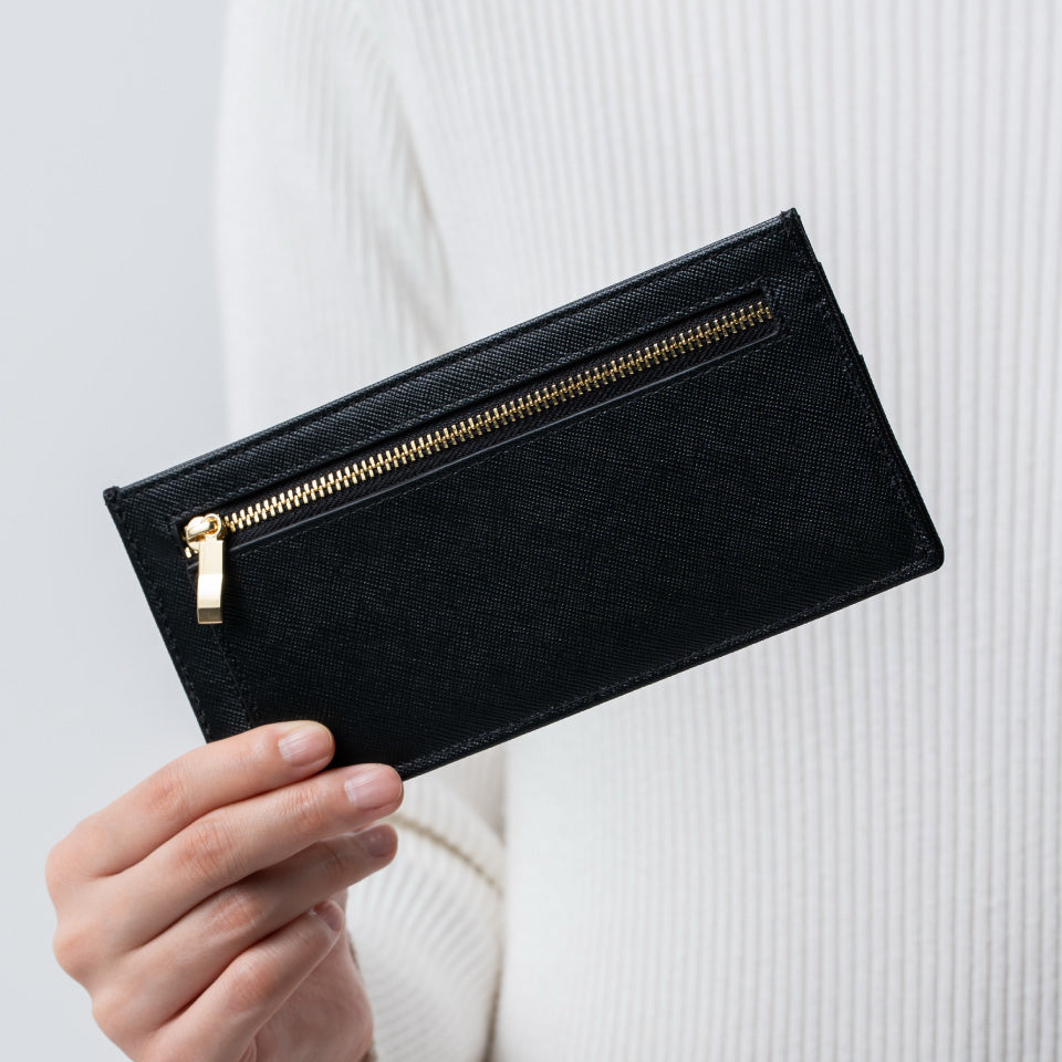 本革 サフィアーノレザー スキミング防止機能付き 薄型 長財布