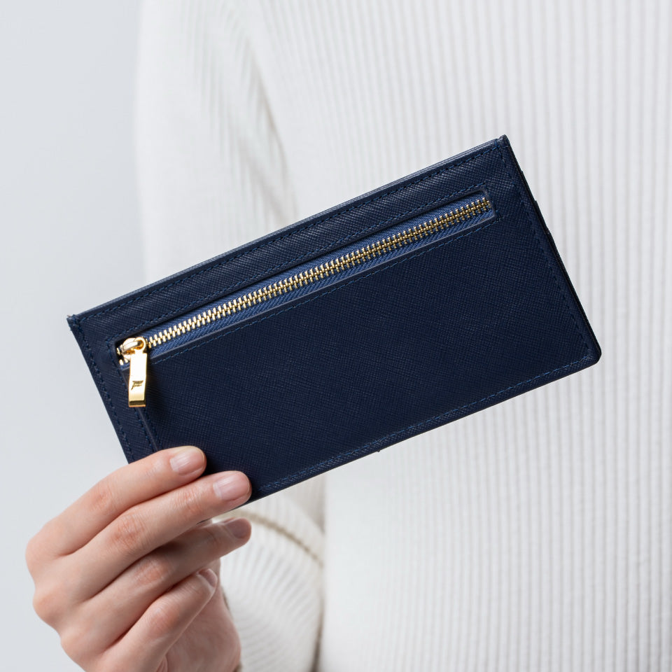 本革 サフィアーノレザー スキミング防止機能付き 薄型 長財布