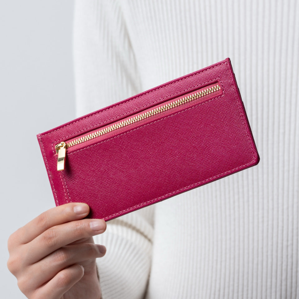 本革 サフィアーノレザー スキミング防止機能付き 薄型 長財布