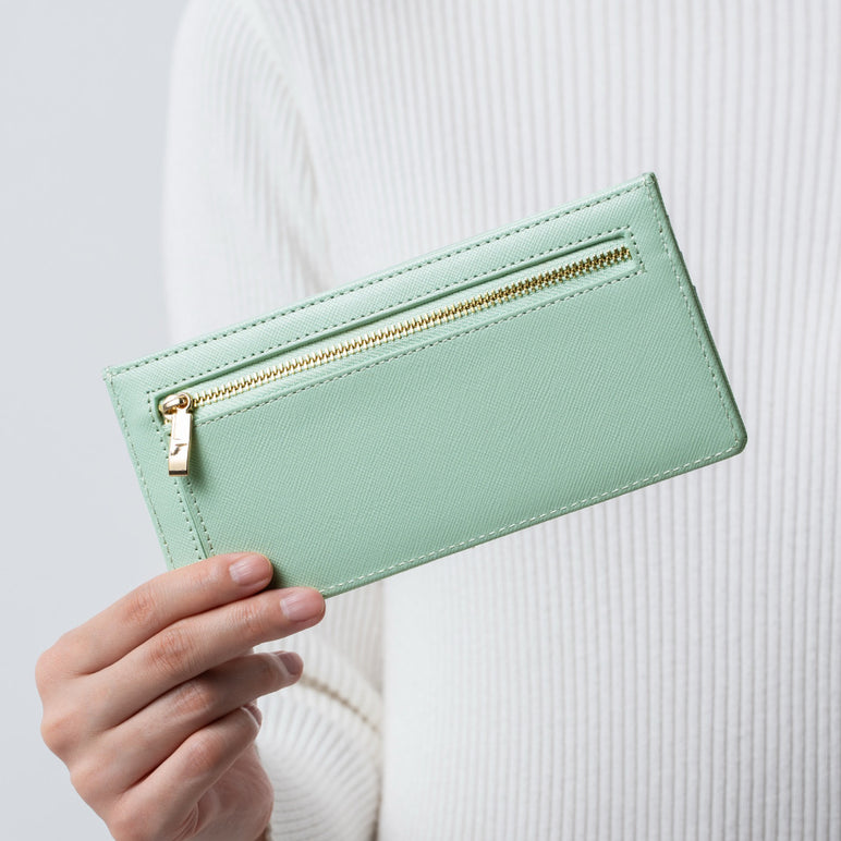 本革 サフィアーノレザー スキミング防止機能付き 薄型 長財布