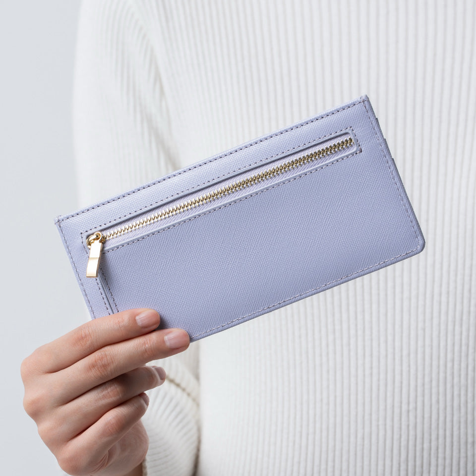 本革 サフィアーノレザー スキミング防止機能付き 薄型 長財布