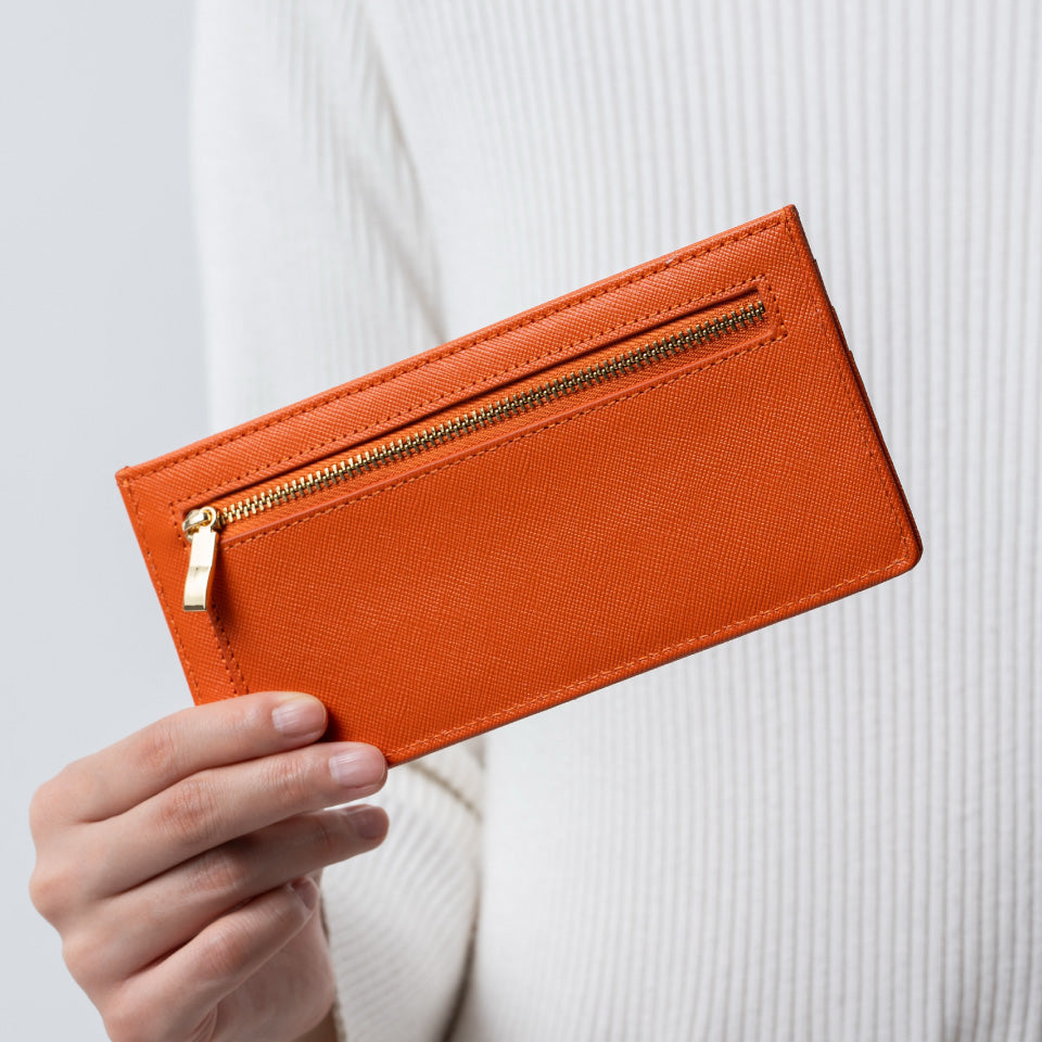 本革 サフィアーノレザー スキミング防止機能付き 薄型 長財布