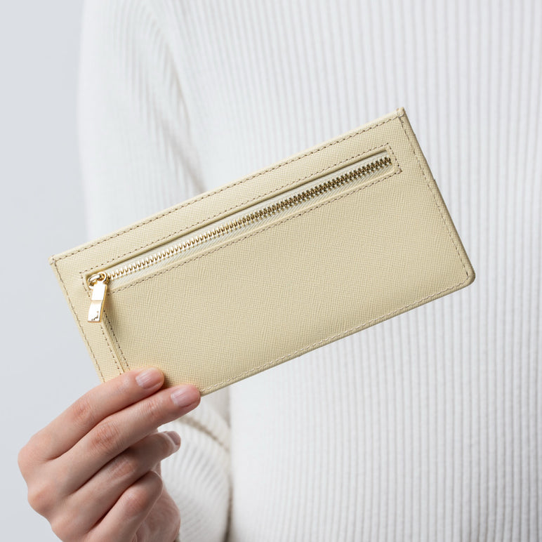 本革 サフィアーノレザー スキミング防止機能付き 薄型 長財布