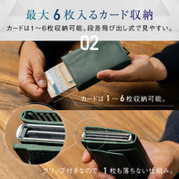 RFIDスキミング防止機能付 レザー カーボン 三つ折り ミニ財布