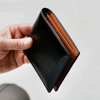 コードバン調/カーボン レザー box型小銭入れ 二つ折り財布