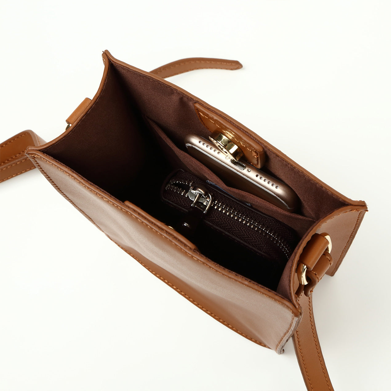 スプリットレザー スクエア ミニ ショルダーバッグ