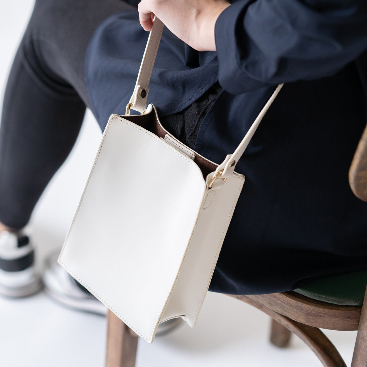 スプリットレザー スクエア ミニ ショルダーバッグ